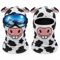 Frostface Derpy Cow Hood with and without ski goggles