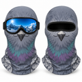 Frostface Parking Lot Pigeon Hood with and without ski goggles