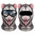 Frostface Possum Panic Hood with and without ski goggles
